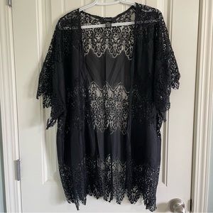Cejon Black Lace Kimono - Size OS